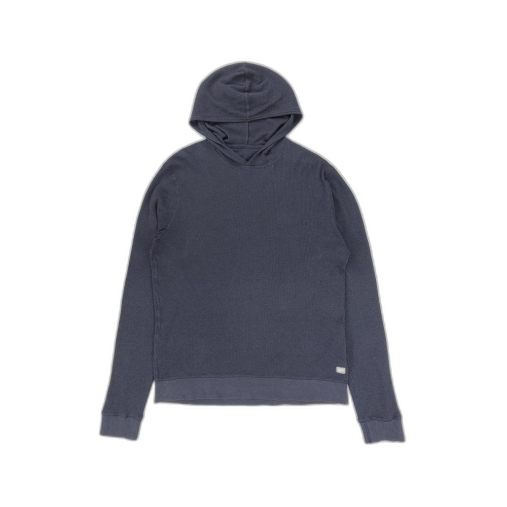 VUORI Waffle Hoodie Navy Long Sleeve Pullover Athleisure Minimal Sporty Beachy - Picture 2 of 11